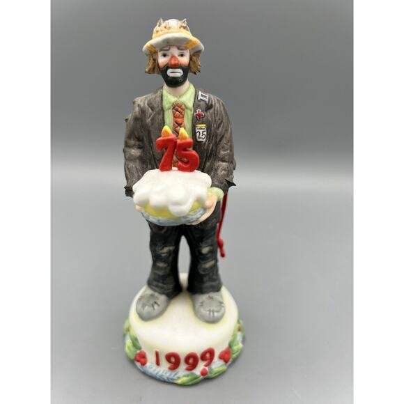 1999 Emmet Kelly Jr 75th Birthday Clown Figurine - Flambro Collectible - Picture 1 of 4
